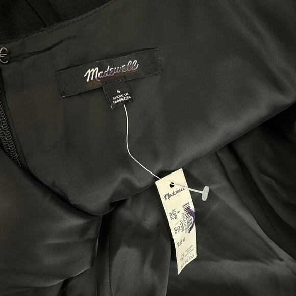 Madewell Squareneck Romper Jet Black Minimalist Linen Blend Classic US 6 NWT - Picture 9 of 15